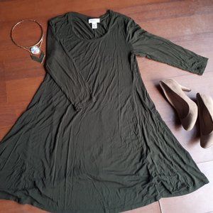 5 for 25 - Flowy Olive Green Dress